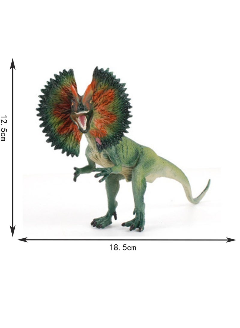 8 Inch Green Dilophosaurus, Realistic Jurassic Dinosaur Model Toy, Plastic Educational Prehistoric Animal Model For Kids And Toddlers, Gift - Image 2